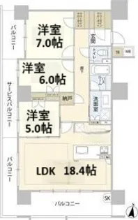 プレミスト泉レジデンス【9階】の間取り