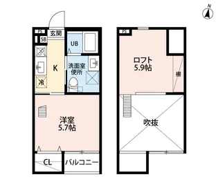 ivy八田【203号室】の間取り