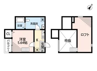 ビルーチェA【205号室】の間取り