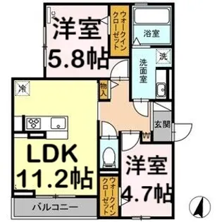 CasaWest【303号室】の間取り