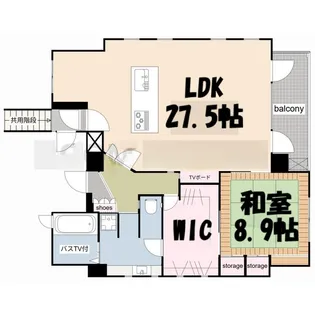 1LDKの間取り画像