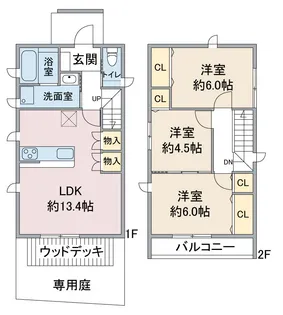 愛知県尾張旭市庄南町1丁目【一戸建】の間取り