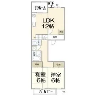 中富住宅A棟【1階】の間取り