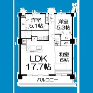 シャーウッド明徳公園【202号室】の間取り