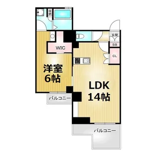 1LDKの間取り画像