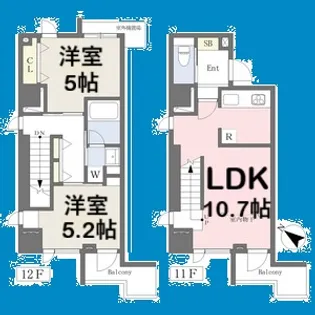 2LDKの間取り画像