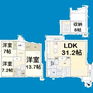 愛知県名古屋市瑞穂区岳見町4丁目【一戸建】の間取り