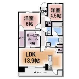 レ・ジェイド金山グランデ【14階】の間取り