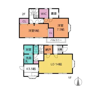 愛知県名古屋市西区比良1丁目【一戸建】の間取り