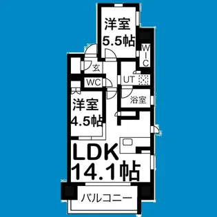 ローレルアイ名駅東【605号室】の間取り