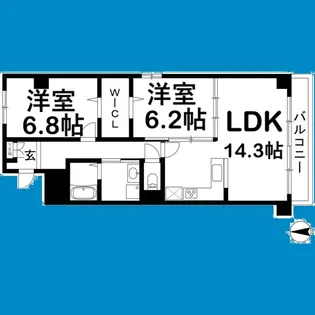 ラヴィータ泉【303号室】の間取り