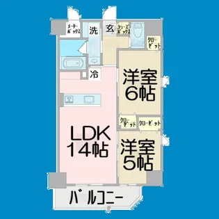 プロシード白壁【601号室】の間取り