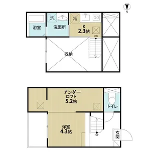 Lemuria【201号室】の間取り