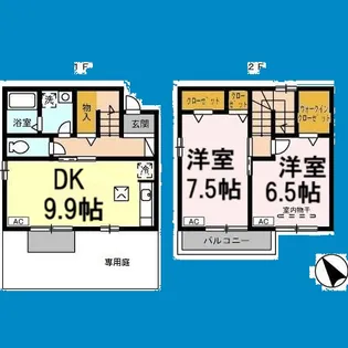 愛知県名古屋市千種区城山新町2丁目【タウンハウス】の間取り