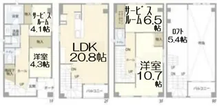愛知県名古屋市中村区羽衣町【一戸建】の間取り
