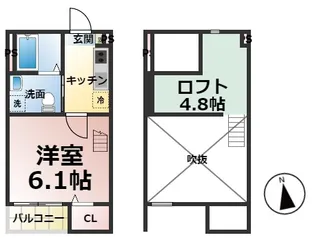 プレジール 黄金【101号室】の間取り