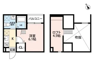 アミカルルーチェ南川【201号室】の間取り