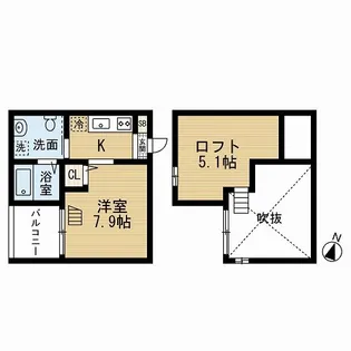 ローズピーク【201号室】の間取り