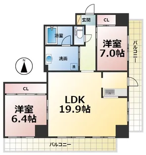 SOLAO金山【705号室】の間取り