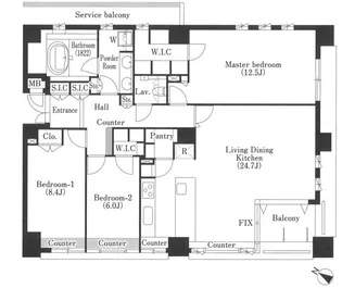 ザ・レジデンス南山【1201号室】の間取り