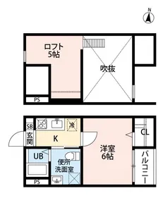 les ailes【102号室】の間取り