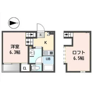 アールグレイス中島町【102号室】の間取り