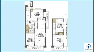 御器所サンハイツ【5階】の間取り