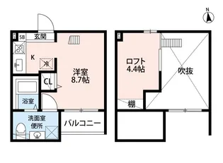 Aria【202号室】の間取り