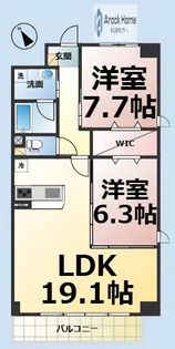 オルソパール伝馬【1303号室】の間取り
