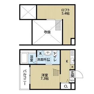 Gradius Nakawari【202号室】の間取り