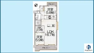 クレッセンド清水ヶ岡【801(1階部分)号室】の間取り