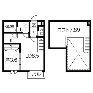 Ampio中村公園【103号室】の間取り