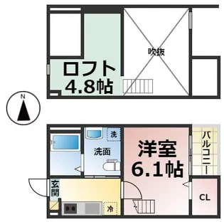 アラブランシュ中村【101号室】の間取り