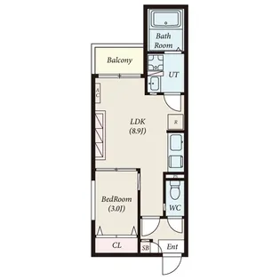 TIDY本陣【102号室】の間取り