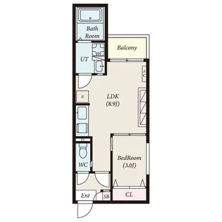 TIDY本陣【201号室】の間取り