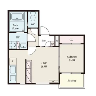 TIDY本陣【303号室】の間取り