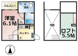 Core Kanayama【103号室】の間取り