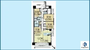 バンベール左京山【4階】の間取り