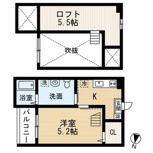charmant【102号室】の間取り