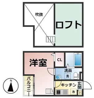 ビルーチェ並木A【205号室】の間取り