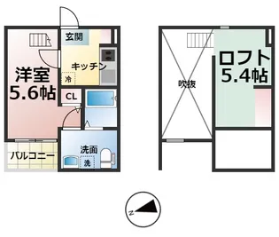 tres五女子【202号室】の間取り