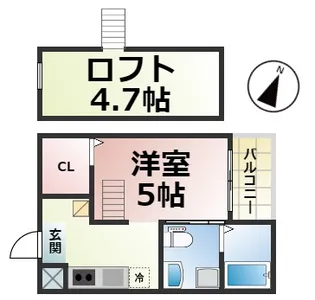 エクシア道徳【202号室】の間取り