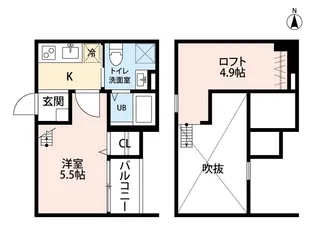コンフォート鈍池【101号室】の間取り