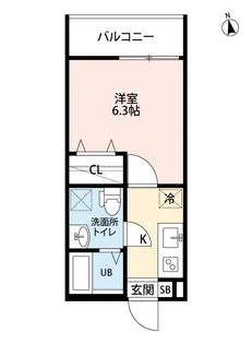 CRASTINE 中島 Sta.【3階】の間取り