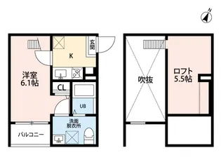 リバティ八田【102号室】の間取り