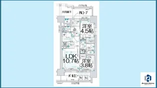 プレサンス レイズ 桜山 WEST【13階】の間取り