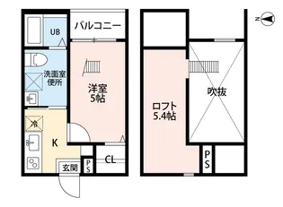 リーブラ庄内通【205号室】の間取り