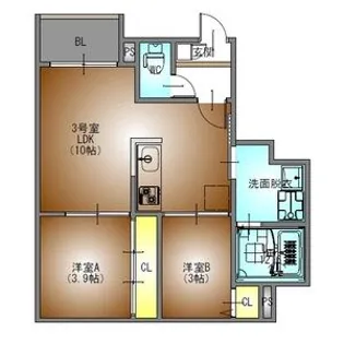 REGALEST瑞穂区役所【3階】の間取り