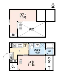 ヴィレッタ大正町【203号室】の間取り