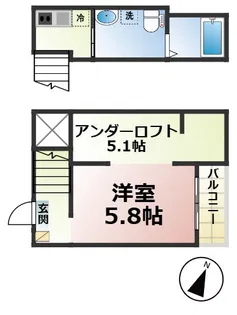 CRASTINE道徳【201号室】の間取り